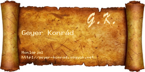 Geyer Konrád névjegykártya